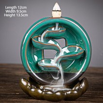 플랫 버너세라믹 백 플로우 향 버너 크리 에이 티브 장식품 녹색 사각형 라운드 가마 가변 아로마 디퓨저, 04 D