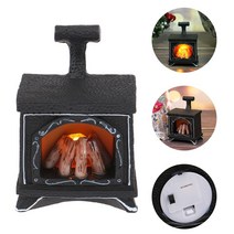 미니벽난로 가정용불멍 112 미니어처 인형 집 led 벽난로 조명 불꽃 램프 모델링 램프 북유럽 스타일 크리스마스 공예 인형 집 장식 액세서리, 사진으로