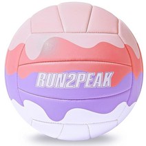 RUN2PEAK 배구 소프트 비치 발리볼 세트 공식 사이즈 5 방수 워터 물건 선물 야외 실내 수영장 뒷마당 모래, Pink/Hot Pink/Purple