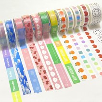 디자인 마스킹테이프 35종 모음 / 다이어리 꾸미기 / 다꾸, Daily 7종, Weekly(Pastel)