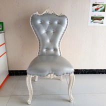 꽃그림 엔틱 원목 우드 식탁의자 고급 럭셔리 가죽 카페 체어 푹신한, BJ