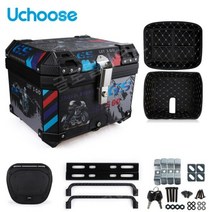 UCHOOSE 45L 범용 오토바이 바이크 모터사이클 테일 탑 박스, 중국, 블랙 B 1