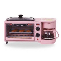 아침 식사 기계 빵 제조기 토스터 전기 미니 오븐 핫도그 기계 주방 요리 정용, 유럽 ​​연합, 분홍색
