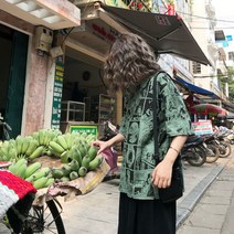 가바바 남녀공용 반팔티 마치 만화책을 펼쳐 놓은 듯한 오버핏 라운드 반팔티 G34108