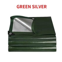 그라운드시트 타포린방수포 방수포 야외 방수 커버 정원 창고 보트 자동차 트럭 천막 애완견 집, green silver, 4x6m