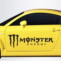 몬스터에너지 캠핑카 튜닝스티커 자동차용품 차량용데칼, 중형, 블랙