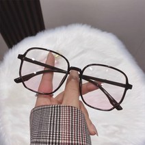 오버사이즈안경테 파우더 블러셔 안경 대형 점진적 핑크 선글라스 패션 컴퓨터 고글 여성용 블루 라이트 차단