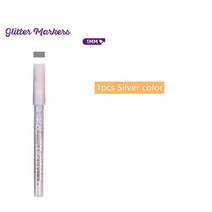1pcs 반짝이 마커 펜 블 링 색상 1mm 물 기반 자외선 방지 드로잉 그림 하이라이트 앨범 디자인 아트 F848, 10 1pcs Silver