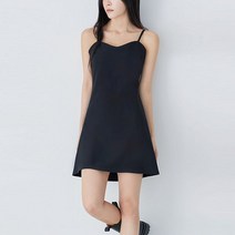 리틀마켓 A라인 무지 브이넥 뷔스티에 뒷지퍼 미니 원피스 OC31B3
