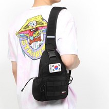 태극기패치 여행용 앞가방 안전 슬링백 돋보이는백
