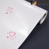 [우리홈시트] 간편한 셀프시공 접착식 주방 가구 칼라시트지 TPC-009 핑크하트, (장폭)100cm x (길이)50cm