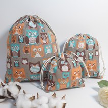 아이원더 OWL 패밀리 조리개 복주머니 파우치