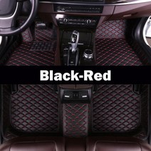 합성 데크 목재 합판 원목 방부목자동차 바닥 매트 폭스 바겐 T-ROC 2018 2020 맞춤형 발 패드 카펫 커버, 12 Black-Red, 폭스바겐