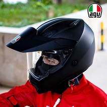 AGV 헬멧 오토바이 레이싱 AX-9 오프로드 사계절 랠리, 퍼시픽 로드 매트 블랙 화이트 레드 XL
