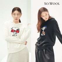 [런칭가109 900원]쏘울 삼성물산 메리노울100% 스누피 후드 풀오버