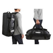 툴레 캐즘2 90L 더블백 스포츠 여행용 가방 대용량 더플백 백팩 겸용, 블랙