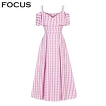 페미닌체크플레어원피스_VFI3M1OP3971