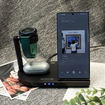 머레이 4in1 무선충전거치대 F5 무드등 애플워치충전 삼성 스마트폰충전 에어팟충전기, 애플, 화이트, 1개