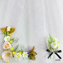 가더GADE 납골당리스 코너형과 미니꽃다발 세트 봉안당꾸미기 조화꽃장식 부착식 틀장식, 5AE) No.4) PC