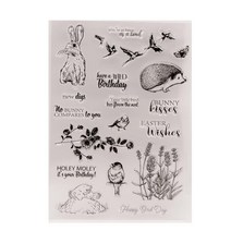 Welcome to Joyful 1pcs 해피 이스터 스프링 플라워 클리어 스탬프 카드 제작 장식 및 스크랩북 15x21cm