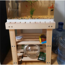 수족관 선반 수조 광폭 3자 4자 어항받침대 고급 일체 거북이 어항, 원목250x250x55