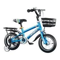 어린이 자전거 2-9세 아기 자전거 조절 가능, 12인치, 푸른 색+뒷좌석