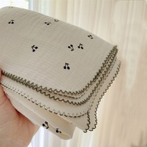 목화 얇은 여름 이불 솜 담요 토퍼 2-3 레이어 아기 곰 점 인쇄 면화 거즈 모슬린 포장 신생아 유아 침구 수면