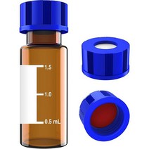 SimPure 오토샘플러 바이알 2mL 레드 화이트 셉타 100개, Amber Red White Septa