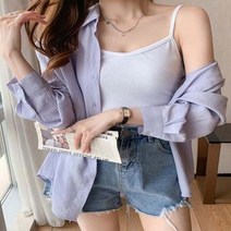 실크블라우스 빅사이즈 민소매 인견 수입 새틴 레이온셔츠 셔링 오간자 여성용 한국 스타일 셔츠 여름 자외선 차단 블라우스 아이스 실크 화이트 긴 소매 카디건 얇은 코트