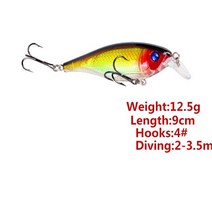 빅 베이트 루어 새로운 3D 눈 큰 움직이는 낚시 미끼 9cm 12.5g 바다 트롤링 미노 일본 Swimbait 미친 크랭, 07 G