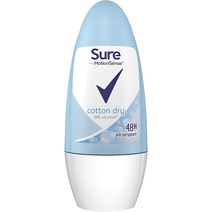 [영국] Sure 코튼 드라이 안티퍼스피런트 데오드란트 롤온 50ml 50ml 1개, 16개