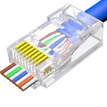 100pcs CAT6 CAT5E CAT5 패스스루 RJ45 모듈러 플러그 네트워크 커넥터 UTP 50μ 금도금 이더넷용 8P8C 크림프 엔드, 6개의 카테고리