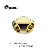 커스텀수냉 고사양컴퓨터 게이밍데스크탑 BYKSKI-G1/4 ''스레드 90 도 피팅 어댑터 수냉, 한개옵션1, 01 gold