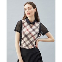 닥스골프 [완판재입고] [PREMIUM] 매쉬 소매 하우체크 포인트 카라 티셔 DNTS2B914BA