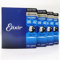 단풍 4 세트 Elixir 일렉트릭 기타 줄 Polyweb Nanoweb 코팅 녹슬지 않는 일반 강철, [05] 4 Sets 12000