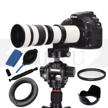 화이트 JINTU 420-800mm F/8 MF 망원 줌 렌즈 + 청소 키트 650D 800D 77D 450D 550D 750D 90D 80D 550D 130, 01 캐논