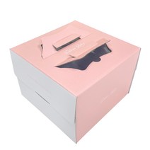 4428. 케익박스 1호(15cm핑크화이트)-상 10개 (하판별도)