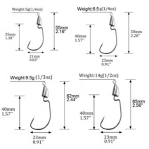 웜기어 감속기 WESTBASS-지그 헤드 후크 1 팩 5g-6.5g-9.5g-14g 불렛 지깅 낚시 오프셋 웜 바늘 미끼용 가시 Pesca, [01] Jighead Hooks, [02] 6.5g-5pcs