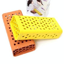 딱딱한베개 목편한 벌집 낮은 캠핑 목침베개 290g, 노랑