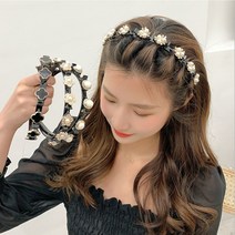 벨벳 보석 머리안아픈 땋은 진주 머리띠 밴드