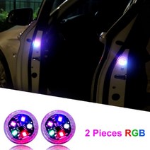 원격 시동 경보기 1/2/4Pcs 문 열림 안전 경고 범용 LED 충돌 방지 램프 깜박이 알람 주차, 03 2 PCS  RGB, 03 2 PCS  RGB, 한개옵션1