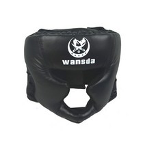 킥 복싱 헬멧 헤드 기어 합성 가죽 MMA 프로텍터 헤드 기어 파이팅 유도 킥복싱 헤드 가드 스파링 헬멧, 1-어린이, 키즈 블랙