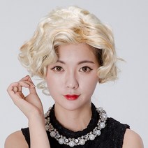 마릴린 먼로 가발 금발 머리 짧은 블론드 헤어 변신 파티 소품 홍대 콜렉터, 마릴린먼로가발