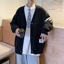 커플니트 가디건 스웨터 남자 겨울 가을 브이넥 클래식 학원 무드 와이드 루즈핏 코트 아우터 2656406297
