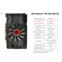 XFX Radeon RX 550 560 470 480 570 590 4GB 8GB 게임 그래픽 카드 데스크탑 컴퓨터 AMD GPU 580 1660 비디오 마이닝컴퓨터부품 그래픽카드, RX550 2GB 1Fan