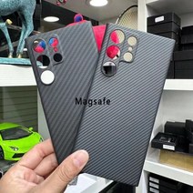 갤럭시 S23 울트라 플러스용 맥세이프 매트 블랙 카본 파이버 폰 케이스 씬 메탈 카메라 보호 커버