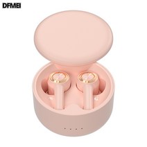 DFMEI 티라인 무선 블루투스 이어폰 핑크색 여성 전문, 핑크