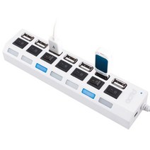 엑토 하이브 7포트 USB 허브 HUB-19, 화이트