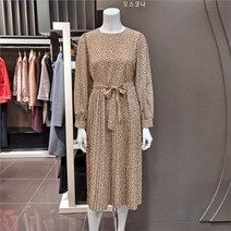 모스코나 SH02 주름 나염 간절기 롱원피스 moow222z1