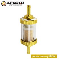 LG QI CNC 알루미늄 합금 구리 코어 오토바이 연료 가솔린 오일 필터 V 더트 피트 자전거 모토크로스 액세서리 6mm, YELLOW